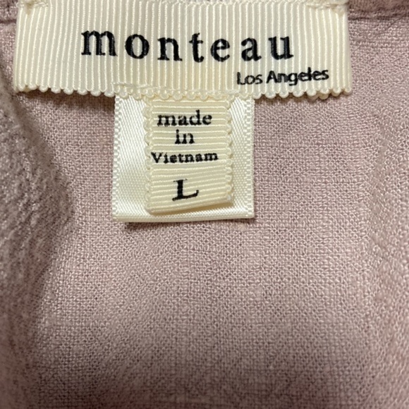 Monteau Button Linen Blend  Midi Dress. Size Large - Picture 3 of 5